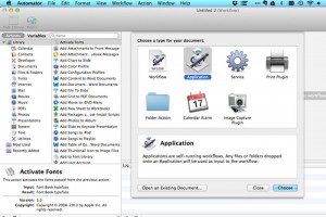 Automator - creating a new document